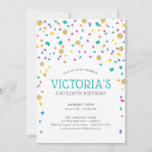 Kleurrijk Confetti Verjaardagsfeestje Kaart (Voorkant)