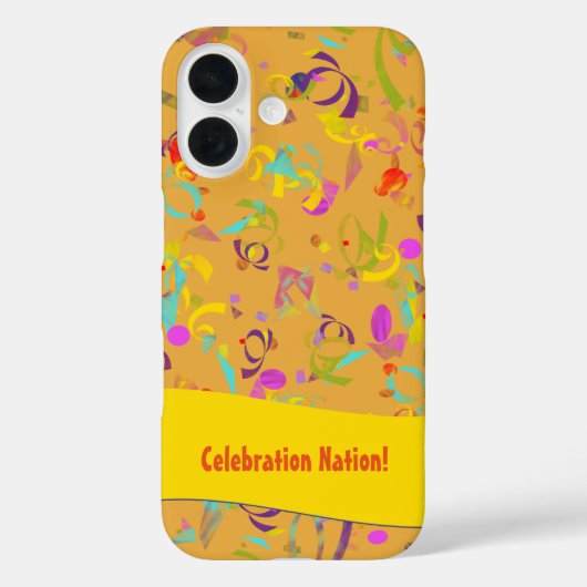 Kleurrijk Confetti Worp over Orange Gepersonalisee Case-Mate iPhone Case (Achterkant)