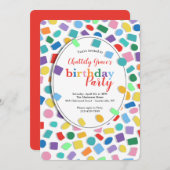 Kleurrijk Confettifeest Kaart (Voorkant / Achterkant)