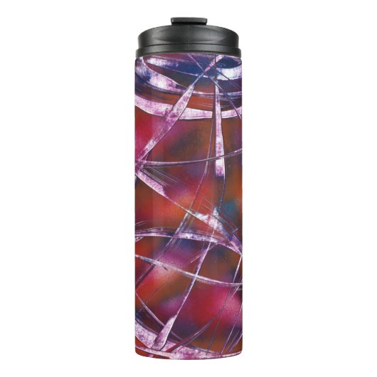 Kleurrijk contrastend lint thermosbeker (Voorkant)