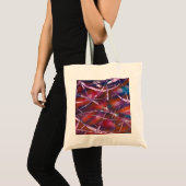 Kleurrijk contrastend lint tote bag (Voorkant (product))