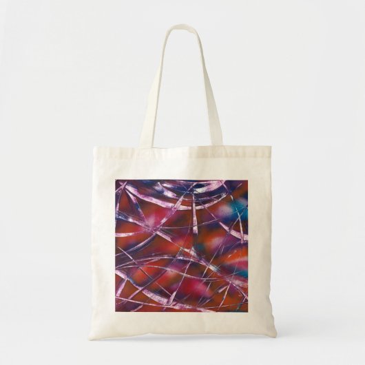 Kleurrijk contrastend lint tote bag (Voorkant)