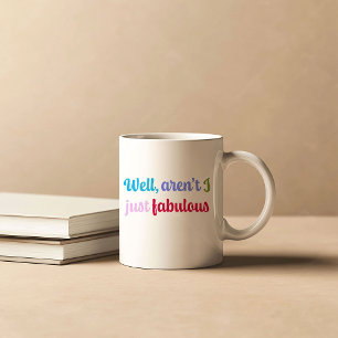 Kleurrijk cool lettertype en brutale spreuk koffiemok