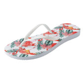Kleurrijk Coral Pink Flamingo patroon Teenslippers (Schuin)