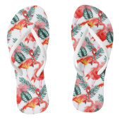 Kleurrijk Coral Pink Flamingo patroon Teenslippers (Voetbed)