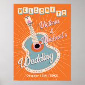 Kleurrijk Cowboy Westers Gitaar Welkom Bord Poster (Voorkant)