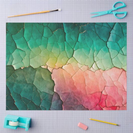 Kleurrijk Crackle Paper Art Tissue Paper Tissuepapier (Craft)