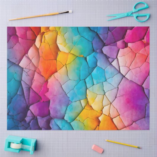 Kleurrijk Crackle Paper Art Tissue Paper Tissuepapier (Craft)