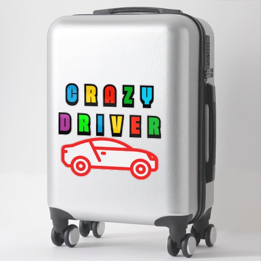 Kleurrijk Crazy Driver Design Sticker (Koffer)