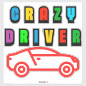 Kleurrijk Crazy Driver-ontwerp Sticker (Vel)