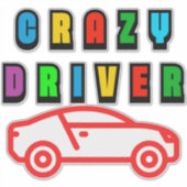 Kleurrijk Crazy Driver-ontwerp Sticker (Voorkant)