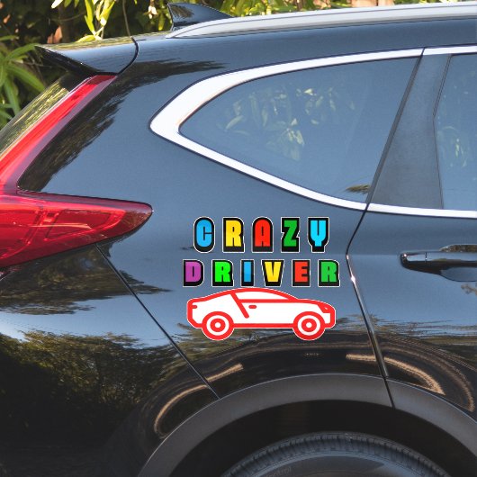 Kleurrijk Crazy Driver-ontwerp Sticker (Auto Zijkant)