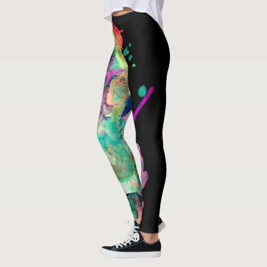 Kleurrijk, Crazy, Trendy, Vette Abstracte Waterver Leggings (Links)