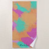 Kleurrijk Creatief Moderne Kunstenaar Patroon + Aa Strandlaken (Voorkant)