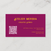 Kleurrijk creatief studio met QR-code Visitekaartje (Achterkant)