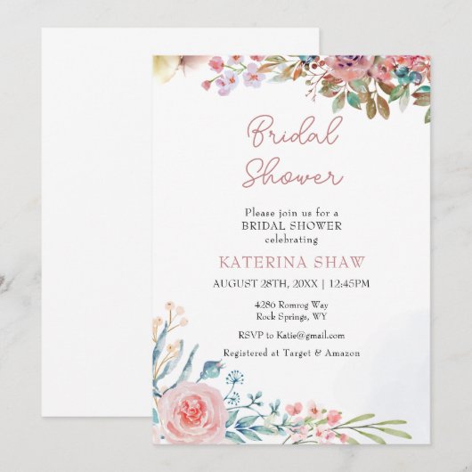 Kleurrijk Creatief Waterverf Vrijgezellenfeest Kaart (Voorkant / Achterkant)