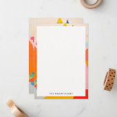 Kleurrijk Creatieve Abstracte Kerst Landschap Notitiekaartje (Voorkant / Achterkant in situ)