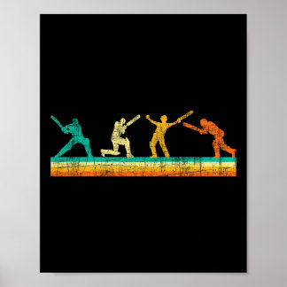 Kleurrijk cricketspel - Cricketer Tsman Tting Cric Poster