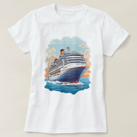 Kleurrijk cruiseschip t-shirt (Design voorkant)
