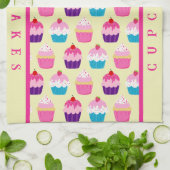 Kleurrijk Cupcakes patroon, zoete traktaties Theedoek (Gevouwen)