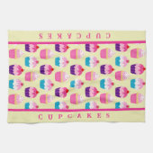 Kleurrijk Cupcakes patroon, zoete traktaties Theedoek (Horizontaal)