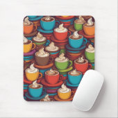 Kleurrijk cups patroon muismat (Met muis)