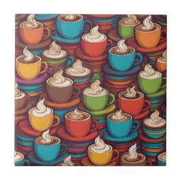 Kleurrijk cups patroon tegeltje