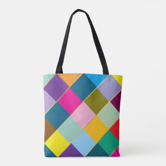 Kleurrijk Cute Chic Trendy Stijlvol met gouden voe Tote Bag (Achterkant)