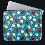 Kleurrijk Cute Cupcake Pattern-Turquoise-Green Bac Laptop Sleeve<br><div class="desc">Kleurrijk patroon van schattige cupcakes op turkooisblauwe achtergrond.</div>