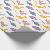 Kleurrijk Cute Dinosaur Pattern Voor Kinderen Cadeaupapier (Hoek)