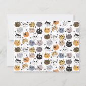 Kleurrijk Cute Grappige Katten & Poot Patroon Notitiekaartje (Achterkant)