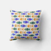 Kleurrijk Cute Vis Graat Patroon Kussen (Achterkant)