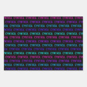 Kleurrijk Cyberpunk naampatroon Inpakpapier Vel (Voorkant)