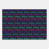 Kleurrijk Cyberpunk naampatroon Inpakpapier Vel (Voorkant 3)