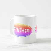 kleurrijk "CYNTHIA" Koffiemok (Voorkant links)