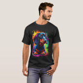 Kleurrijk dachshond ontwerp t-shirt (Voorkant volledig)