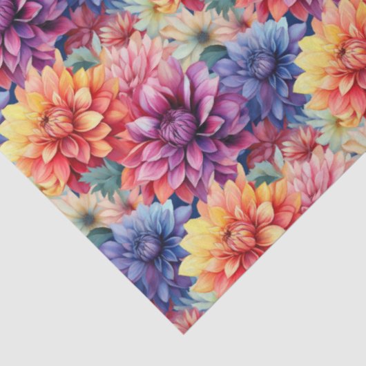 Kleurrijk Dahlias-weefselpapier Tissuepapier (Detail)