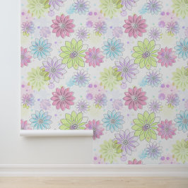 Kleurrijk Daisy Flowers Design Behang