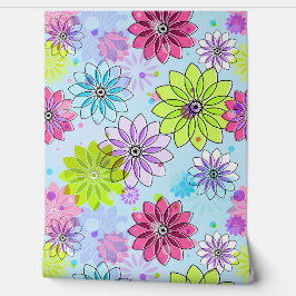 Kleurrijk Daisy Flowers Design Behang