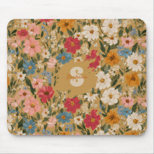 Kleurrijk Daisy Patroon - Mosterd Muismat