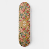 Kleurrijk Daisy Patroon - Mosterd Persoonlijk Skateboard (Voorkant)