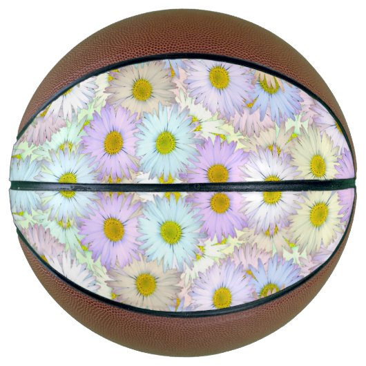 Kleurrijk daisy patroon - pastel basketbal (Voorkant)