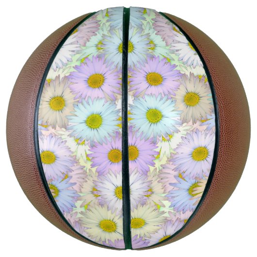 Kleurrijk daisy patroon - pastel basketbal (Verticaal)