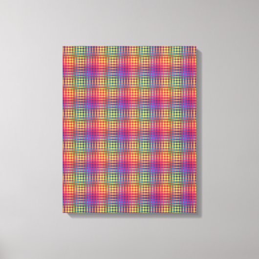 Kleurrijk dambord abstract patroon canvas afdruk (Voorkant)