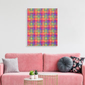 Kleurrijk dambord abstract patroon canvas afdruk (Insitu (Woonkamer))