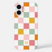 Kleurrijk dambord Monogram Case-Mate iPhone Case (Achterkant)