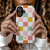 Kleurrijk dambord Monogram Case-Mate iPhone Case