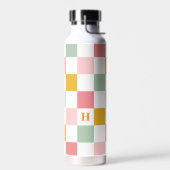 Kleurrijk dambord Monogram Waterfles (Links)