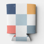 kleurrijk dambordpatroon blikjeskoeler (Achterkant)