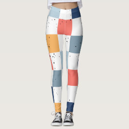 kleurrijk dambordpatroon leggings